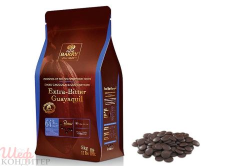 Горький шоколад 64% Extra-Bitter Guayaquil, Cacao Barry 500гр (фасовка) фото 2