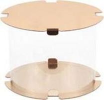 Коробка для торта Тубус d300 h300 белая/золото