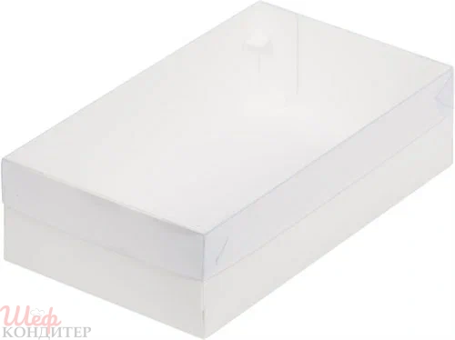 Коробка для зефира, тортов и пирожных( пластиковая крышка) 250х150х70мм Коробка для зефира, тортов и пирожных( пластиковая крышка) 250х150х70мм