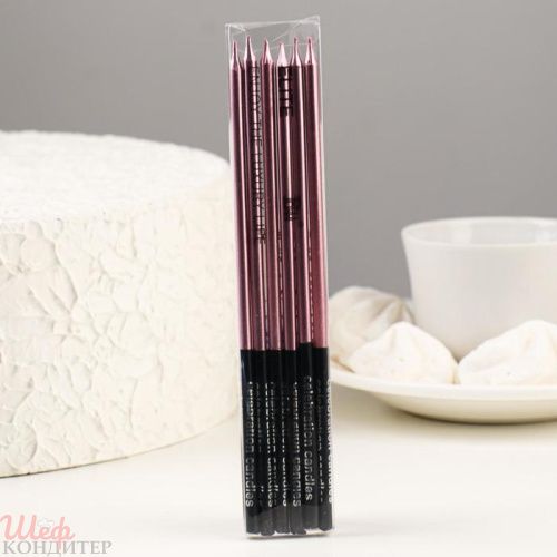 Свечи для торта "Розовый с чёрным" 6 шт, 5122209 Свечи для торта "Розовый с чёрным" 6 шт, 5122209