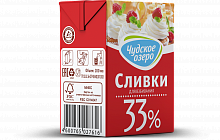 Сливки Чудское озеро 33% 200мл.