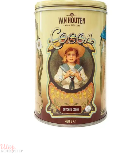 Какао порошок VH Cacao tin L алкал. 21% 460гр (жест.банка) Van Houten фото 2