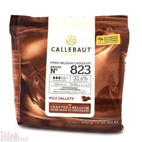 Шоколад молочный Callebaut 33,6% 0,4 кг.