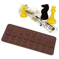 Форма для льда и шоколада, 16 ячеек, 8,5х20,5х1,7 см "Шахматные фигуры"4597553