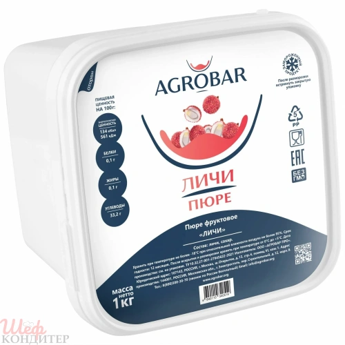 ПЮРЕ фруктовое ЛИЧИ с/м 1 кг Агробар