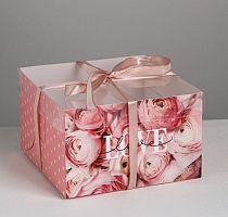 Коробка для 4 капкейка LOVE (1 ШТУКА) 16 × 16 × 10 см 4675052