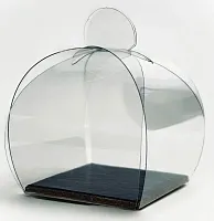 Коробка 80*80*80мм прозрачная для 1 моти с чёрной подложкой