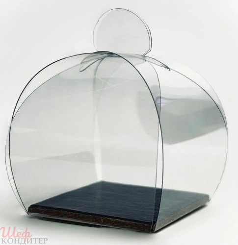 Коробка 80*80*80мм прозрачная для 1 моти с чёрной подложкой