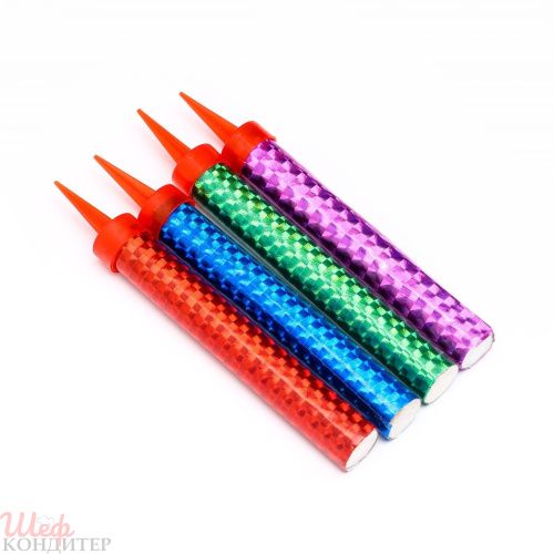 Набор свечей "Фонтаны" радужные 10см. 4 шт  