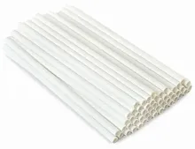 Трубочки бумажные белые для коктейлей (6мм х 200мм)100шт/уп