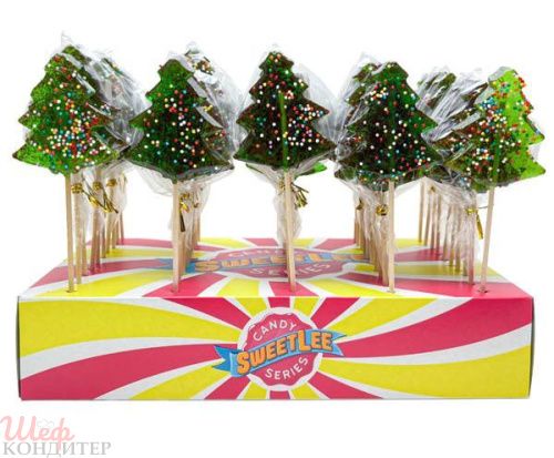 Леденец на палочке "Елочка" зеленая 30гр Леденец на палочке "Елочка" зеленая 30гр