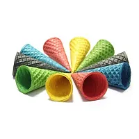 Вафельный рожок 110 ЦВЕТНОЙ АССОРТИ ровн край 225шт
