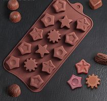 Форма для льда и шоколада  «Звёзды», 21×11×1,5 см, 14 ячеек 3146756