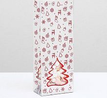 Пакет бумажный фасовочный "Новогодний" 10штук с окном, серебро-красный,10 х 6 х 26 см 5420608