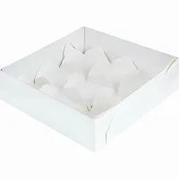 Коробка 175*175*55мм белая с крышкой для 9 моти