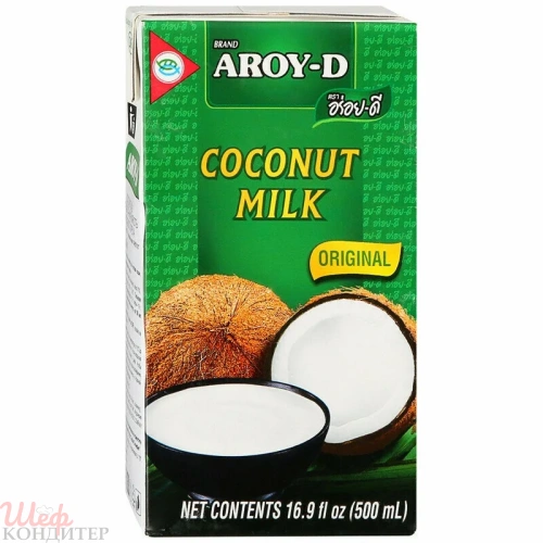 Молоко кокосовое"AROY-D"  жирн.17-19 %  0,5 л. тетр.пак