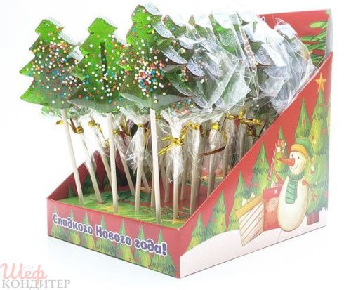 Леденец на палочке "Елочка" зеленая 30гр фото 2 Леденец на палочке "Елочка" зеленая 30гр фото 2