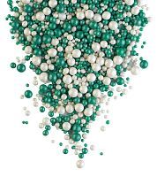 Драже сахарное БИСЕР цветной ЗЕЛЕНЫЙ, СЕРЕБРО 750гр № 437