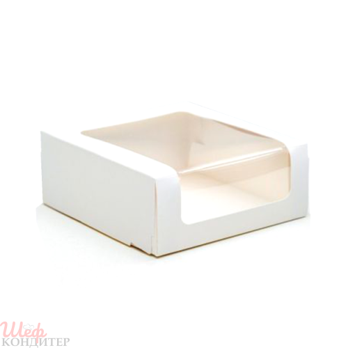 KT100 Белая Короб для тортов с окном 180*180*60 (25штук уп/100кор)