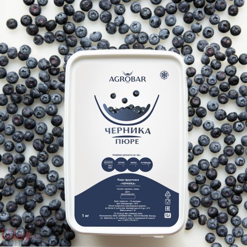Пюре ЧЕРНИКА с/м 1 кг "Агробар"