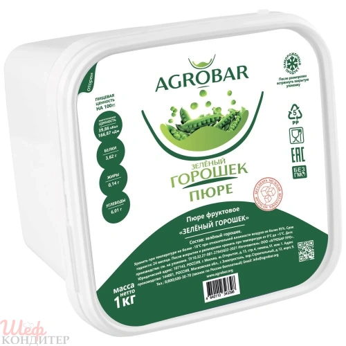 ПЮРЕ фруктовое Зеленый горошек с/м 1 кг "Агробар"