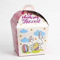Коробка для кулича "Крольчата" 170х170х260мм
