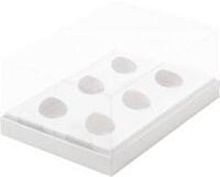 Коробка под шоколадные яйца 235х160х100 (6) белая с пластик крышкой
