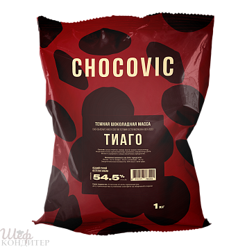 Шоколад темный Chocovic ТИАГО 54,5% 1 кг Шоколад темный Chocovic ТИАГО 54,5% 1 кг