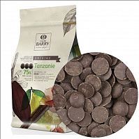 Шоколад кувертюр горький TANZANIE 75% Cacao Barry 1кг