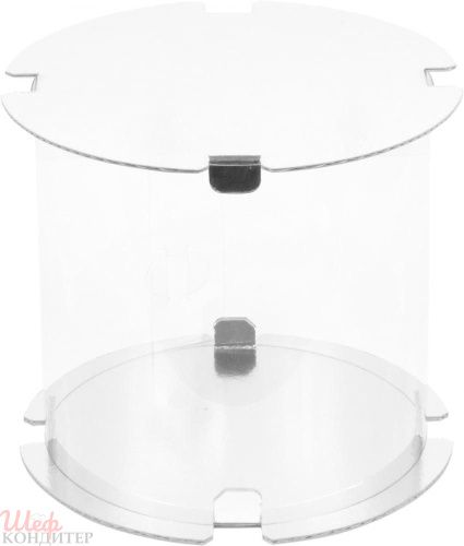 Коробка для торта прозрачная ТУБУС d240 h240 (белая)