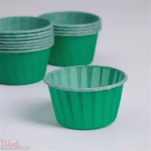 Капсула бумажная Маффин 50*40 мм ЗЕЛЁНЫЙ 100шт Капсула бумажная Маффин 50*40 мм ЗЕЛЁНЫЙ 100шт