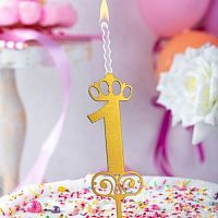 Топпер-свеча акриловый золото,серебро ЦИФРЫ в ассортименте 16 см)