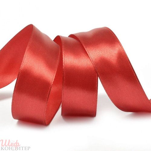Лента атласная Красная 25мм*25 ярд