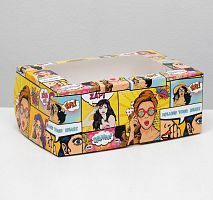 Упаковка на 6 капкейков "Pop-art", с окном, 25 х 17 х 10 см 4983798