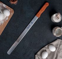 Нож для бисквита ровный край ручка дерево рабочая поверхность 35 см 1030222