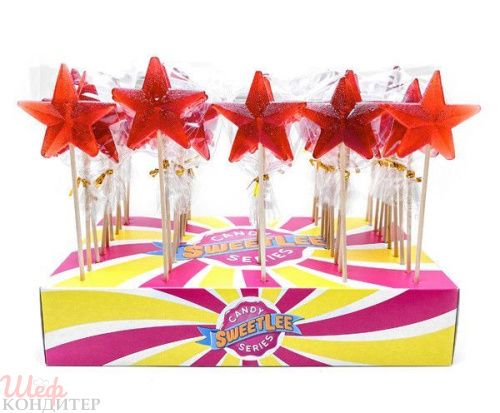 Леденец на палочке "Звездочка" красная 20гр Леденец на палочке "Звездочка" красная 20гр