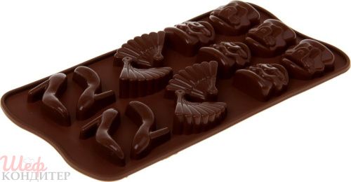 Форма для льда и шоколада, 14 ячеек, 21х11х1,5 см "Дамский набор" 1063397