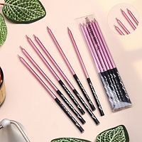 Свечи в торт Розовый с чёрным 14,5см 6шт