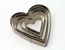 Высечка "Сердце" 7 шт., металл (124всм)