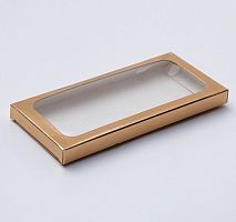 Коробка под плитку шоколада ЗОЛОТО с окном 17,1х8х1,4см 4790529
