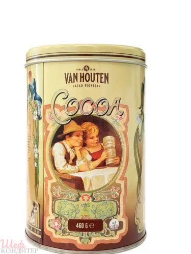 Какао порошок VH Cacao tin L алкал. 21% 460гр (жест.банка) Van Houten