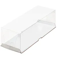 Коробка 300х110х80мм белая под рулет с пластиковой крышкой