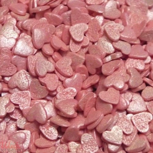 Посыпки "Сердечки розовые" перламутр 750гр