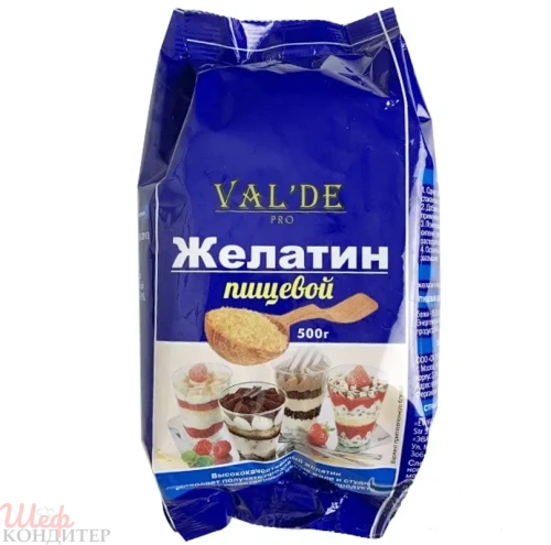 Желатин говяжий гранул. 180+bloom 500гр. VAL'DE Желатин говяжий гранул. 180+bloom 500гр. VAL'DE