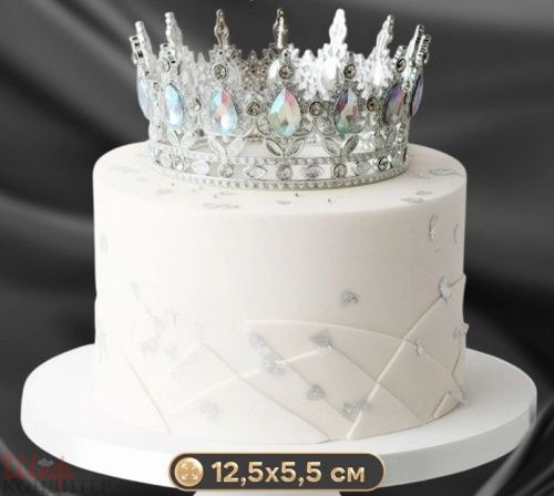 Корона-топпер для торта серебряная 10903941