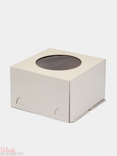 Коробка для торта 240*240*220 с окном Коробка для торта 240*240*220 с окном