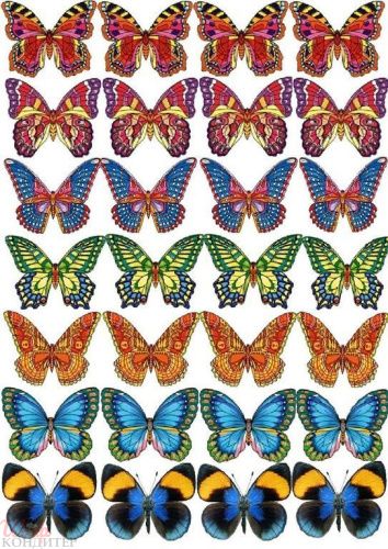 Сахарная картинка Бабочки С152