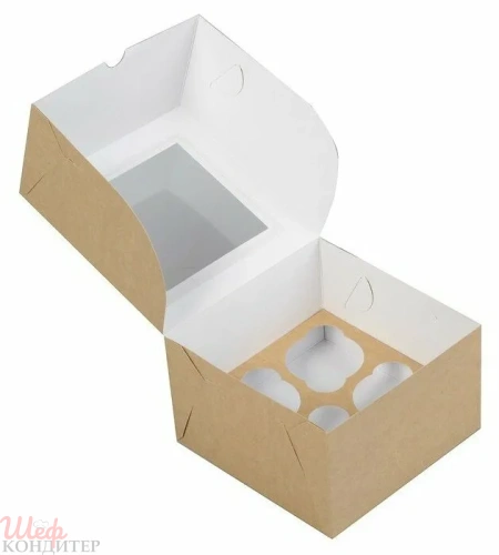 Коробка на 4 капкейка 160*160*100